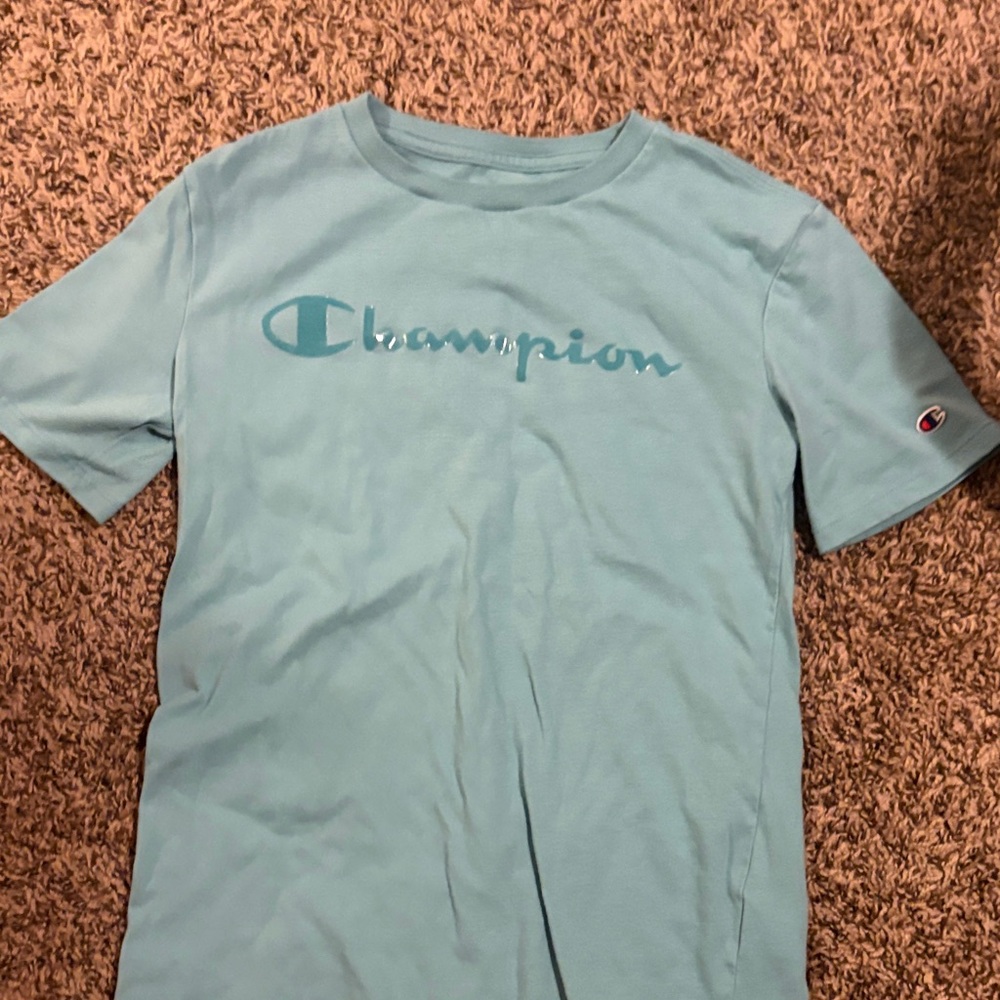 Champion Light Blue T-Shirt with Logo